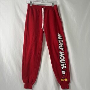 Disney Mickey Mouse & Friends Teen Girl Small 3-5 Red‎ Sweatpants Joggers